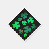 Shamrock Clover Ireland Modern Green & Black Servet (Hoek)