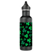 Shamrock Clover Ireland Modern Green & Black Waterfles (Rechts)