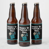 Shamrock Clover Irish Happy St. Patrick's Day Bier Etiket (Flessen)