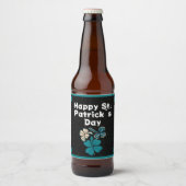 Shamrock Clover Irish Happy St. Patrick's Day Bier Etiket (Voorkant)