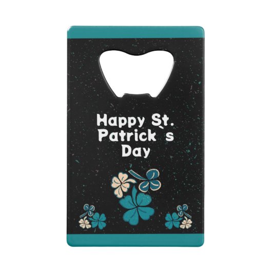Shamrock Clover Irish Happy St. Patrick's Day Creditkaart Flessenopener (Voorkant)