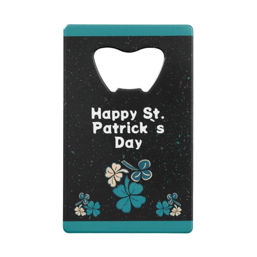 Shamrock Clover Irish Happy St. Patrick's Day Creditkaart Flessenopener (Achterkant)