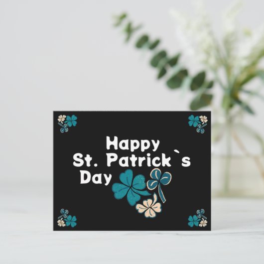 Shamrock Clover Irish Happy St. Patrick's Day Feestdagenkaart (Staand voorkant)