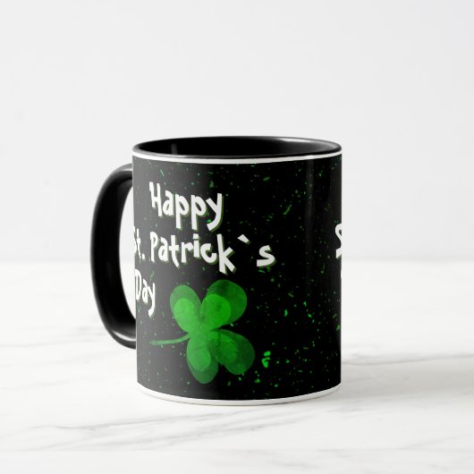 Shamrock Clover Irish Happy St. Patrick's Day Mok (Voorkant links)