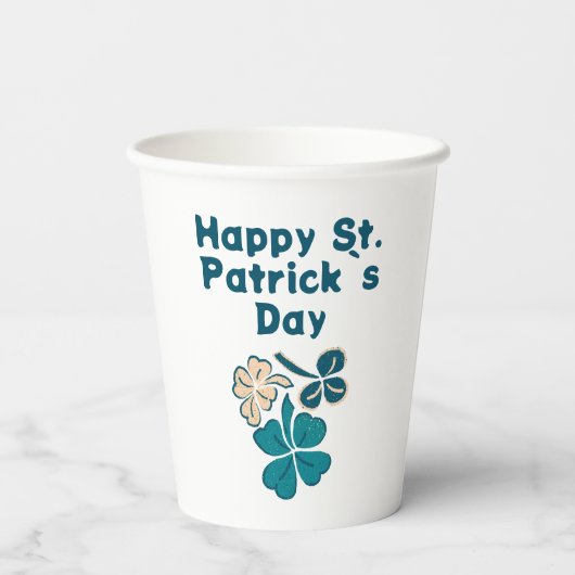 Shamrock Clover Irish Happy St. Patrick's Day Papieren Bekers (Achterkant)