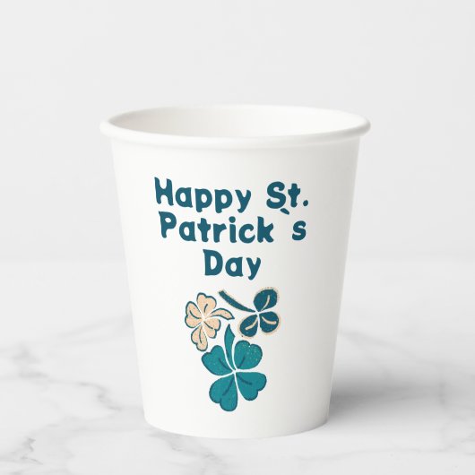 Shamrock Clover Irish Happy St. Patrick's Day Papieren Bekers (Voorkant)