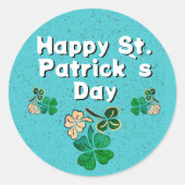 Shamrock Clover Irish Happy St. Patrick's Day Ronde Sticker (Voorkant)