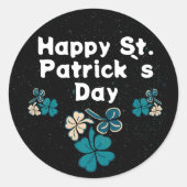 Shamrock Clover Irish Happy St. Patrick's Day Ronde Sticker (Voorkant)