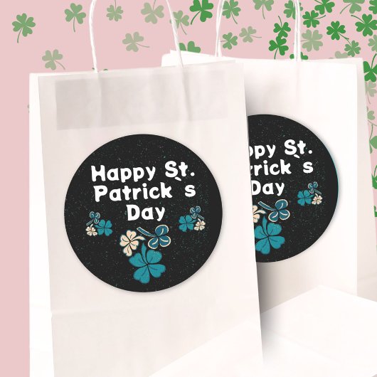 Shamrock Clover Irish Happy St. Patrick's Day Ronde Sticker