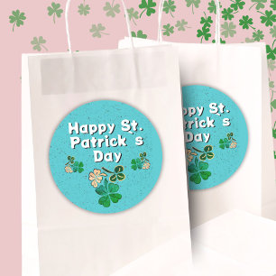 Shamrock Clover Irish Happy St. Patrick's Day Ronde Sticker