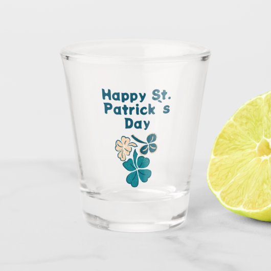Shamrock Clover Irish Happy St. Patrick's Day Shot Glas (Voorkant)