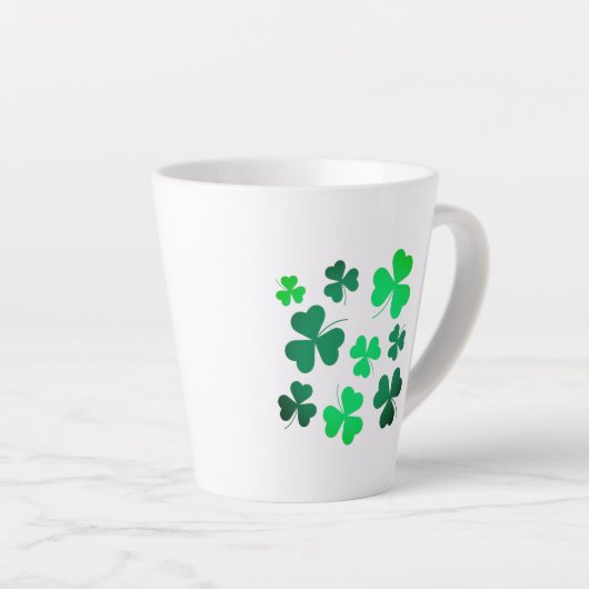 Shamrock Clover Leaf Ireland Modern Elegant Latte Mok (Rechterhoek)