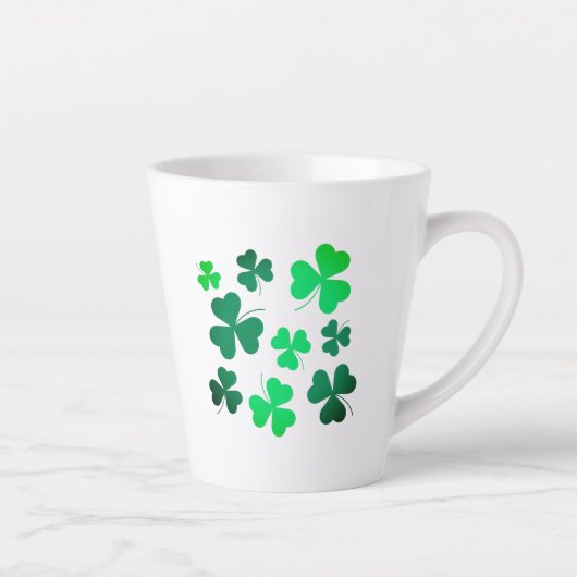 Shamrock Clover Leaf Ireland Modern Elegant Latte Mok (Rechts)