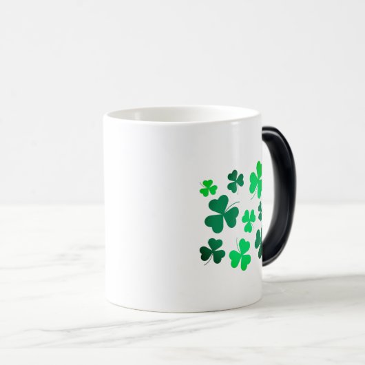 Shamrock Clover Leaf Ireland Modern Elegant Magische Mok (Voorkant rechts)