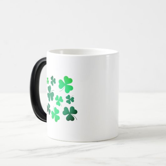 Shamrock Clover Leaf Ireland Modern Elegant Magische Mok (Voorkant links)