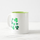 Shamrock Clover Leaf Ireland Modern Elegant Tweekleurige Koffiemok (Voorkant links)