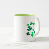 Shamrock Clover Leaf Ireland Modern Elegant Tweekleurige Koffiemok (Voorkant rechts)