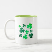 Shamrock Clover Leaf Ireland Modern Elegant Tweekleurige Koffiemok (Links)