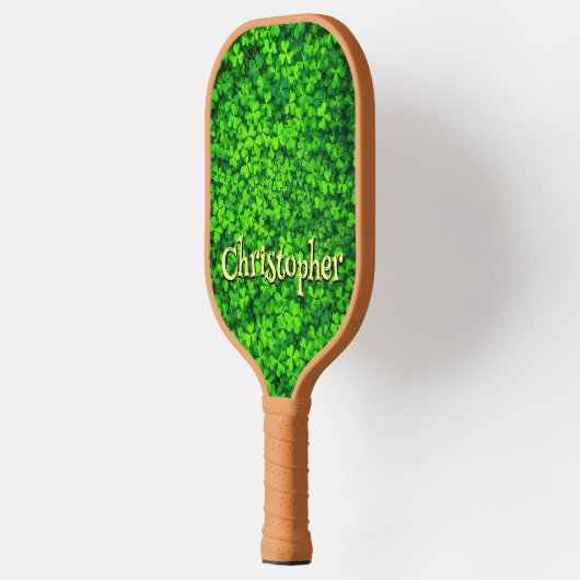 Shamrock Clover Leaf Ireland St Patrick's Green Pickleball Paddle (Links)