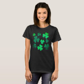 Shamrock Clover Leaf Modern Stijlvol T-shirt (Voorkant volledig)