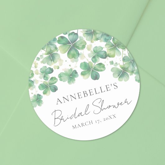 Shamrock Clover Lucky in Love Vrijgezellenfeest Ronde Sticker