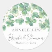 Shamrock Clover Lucky in Love Vrijgezellenfeest Ronde Sticker (Voorkant)