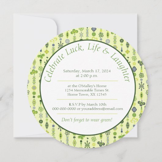Shamrock Clover Mandala St. Paddy's verjaardagsfee Kaart (Achterkant)