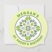Shamrock Clover Mandala St. Paddy's verjaardagsfee Kaart (Voorkant)