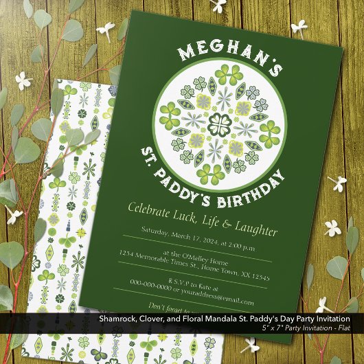Shamrock Clover Mandala St. Paddy's verjaardagsfee Kaart