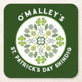 Shamrock Clover Mandala St. Patrick's Day Party Kartonnen Onderzetters