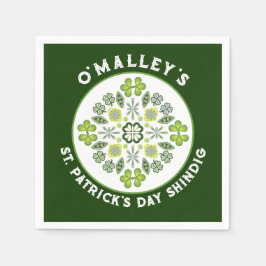 Shamrock Clover Mandala St. Patrick's Day Party Servet