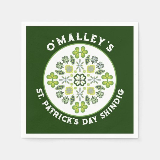 Shamrock Clover Mandala St. Patrick's Day Party Servet (Voorkant)