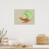 Shamrock Clover Pastel Drawing Poster (Keuken)
