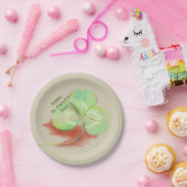 Shamrock Clover Pastel Drawing St. Patrick's Day Papieren Bordje (Feest)