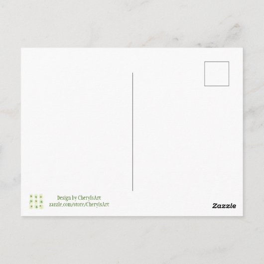 Shamrock Clover Patchwork Waterverf Briefkaarten (Achterkant)