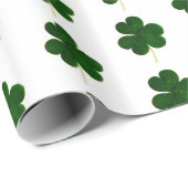 Shamrock Clover Pattern Custom Text St. Patrick Cadeaupapier (Rol Hoek)
