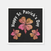 Shamrock Clover Pink Black St. Patrick's Day Servet (Voorkant)