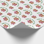 Shamrock Clover Pink St. Patrick's Day Cadeaupapier (Hoek)