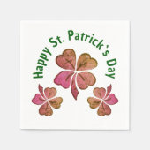 Shamrock Clover Pink St. Patrick's Day Party Servet (Voorkant)