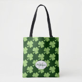Shamrock Clover Polka stipt Patrick's Day Monogram Tote Bag (Voorkant)
