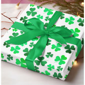 Shamrock Clover St Patrick's Day Green Leaf Floral Inpakpapier Vel