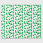 Shamrock Clover St Patricks Day Green White Retro Cadeaupapier (Vlak)