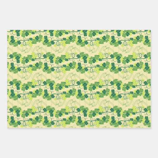 Shamrock Clover St Patrick's day Groen Inpakpapier Vel (Voorkant)