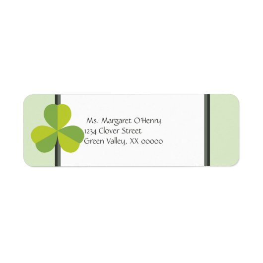 Shamrock Clover Two Toned Green Personalized Etiket (Voorkant)