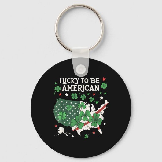 Shamrock Clover Verenigde Staten St. Patrick's Day Sleutelhanger (Voorkant)