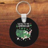 Shamrock Clover Verenigde Staten St. Patrick's Day Sleutelhanger (Voorkant)