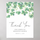 Shamrock Clover Vrijgezellenfeest Bedankt Teken Poster (Voorkant)