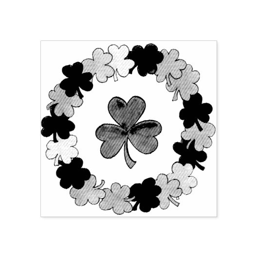 Shamrock Clover Wreath Saint Patrick's Day Stamp Rubberstempel (Afrduk)