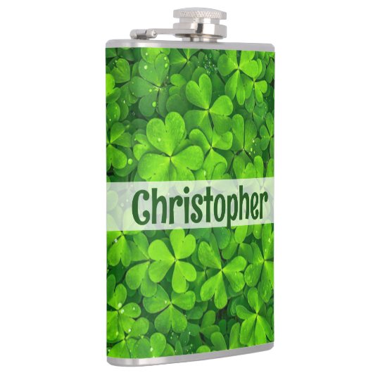 Shamrock Clovers Add Name Heupfles (Rechts)