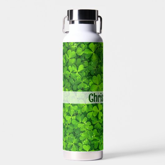 Shamrock Clovers Add Name Waterfles (Voorkant)